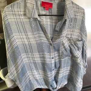 Powder blue&white sequins running throughout.